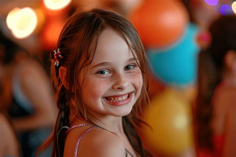 AI generated a young girl smiling while at a party 36745739 Stock Photo ...