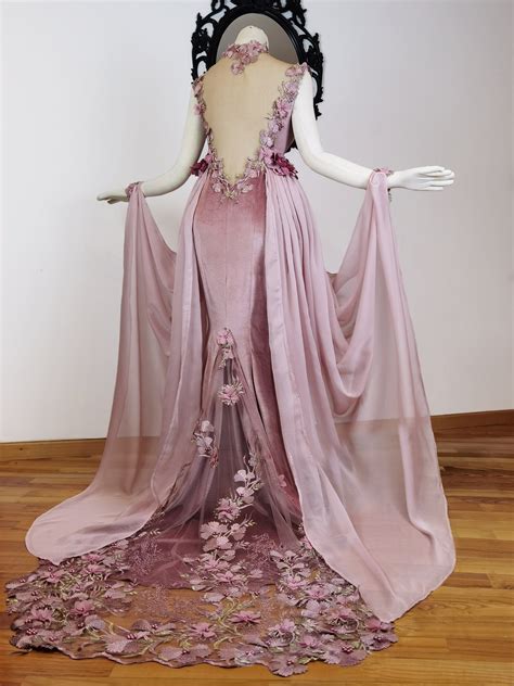 Spring Goddess Gown Persephone Wedding Dress Bridal Fantasy Costume Handfasting Fairytale ...