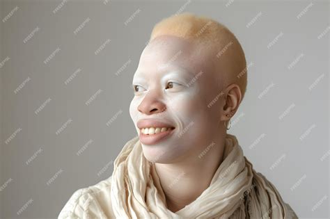 Premium Photo | Portrait of a young black albino woman with short hair ...