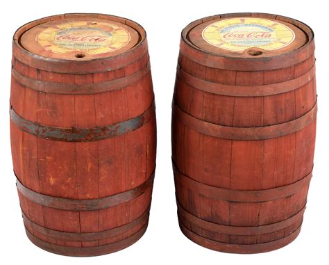 Lot Detail - LOT OF 2: EARLY COCA-COLA WOOD BARRELS WITH ORIGINAL PAPER ...
