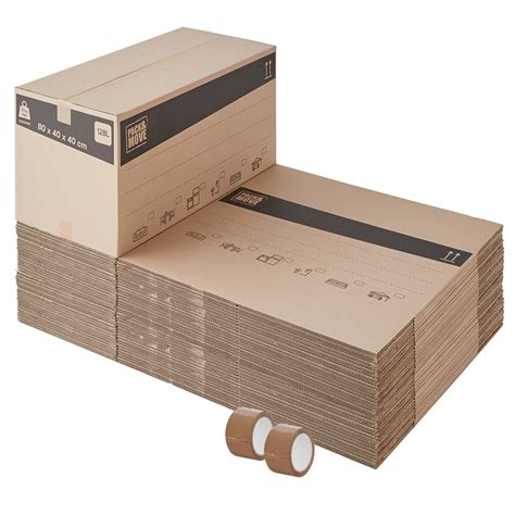 Kit Scatole Per Trasloco Per Appartamento 3 Camere, 12 Scatole 60x40x35 Cm + 15 Scatole 40x30x35 Cm + Accessori