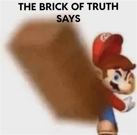 The Brick says the truth | Mario Throwing a Brick | Know Your Meme