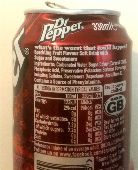 Dr Pepper Can Label