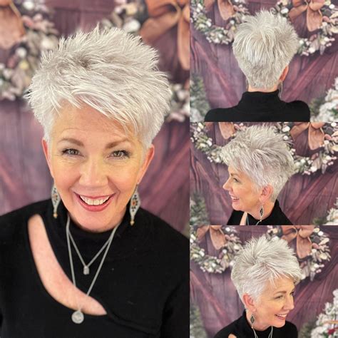 Short Silver Hair, Funky Short Hair, Short Hair Pixie Cuts, Pixie ...