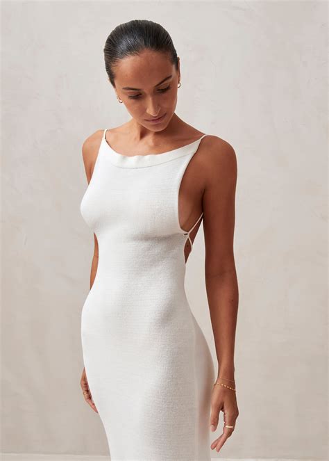Delicate Cream Tricot Midi Dress - M | White knit dress, Fashion inspo ...