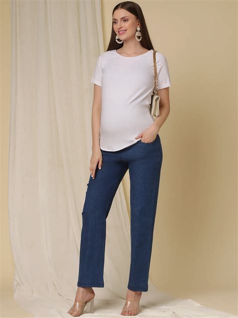 Buy Maternity Wide-Leg Jeans - Denim Blue
