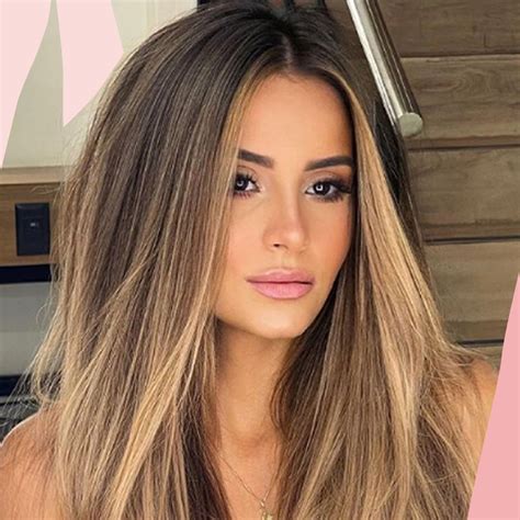 Balayage Hair Straight Long Straight Brown Hair With Blonde Highlights