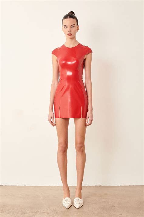 Player Latex Mini Dress Red | POSTER GIRL