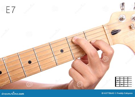 E Dominant Seventh Guitar Chord Tutorial Royalty-Free Stock Photography ...