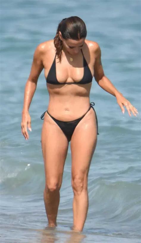 Eva Longoria in a Black Bikini on the Beach Club Nosso in Marbella 06 ...