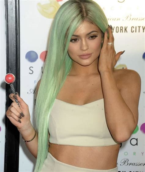 Pin by averaeb on King Kylie in 2025 | Mint green hair, Green hair colors, Hair color