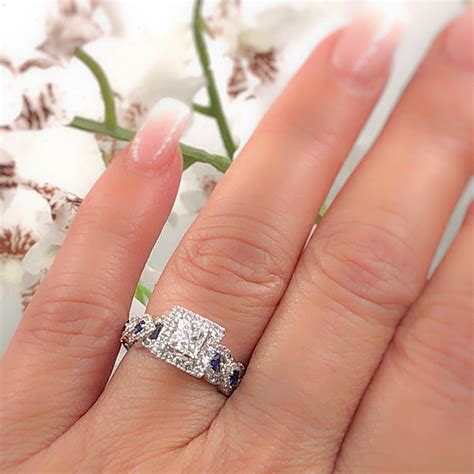 Vera Wang Love Ring Diamond and Sapphire 1.00 Carat 14 Karat White Gold at 1stDibs | vera wang ...