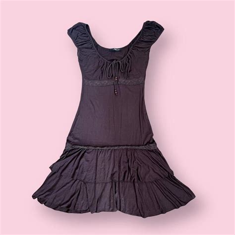 Jane Norman Y2K brown crochet milkmaid dress No... - Depop