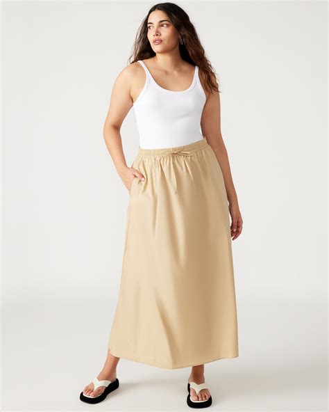 SUNNY Skirt Khaki | Women's A-Line Maxi Skirt – Steve Madden