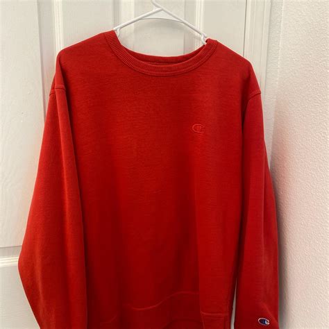 Champion Men's Red Jumper | Depop