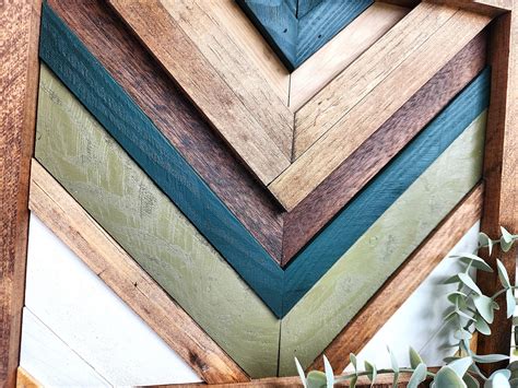 Boho Wood Wall Art, Geometric Handmade Wooden Wall Decor, Original ...