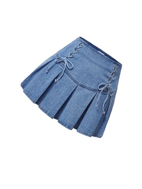 Plain Pleated Skirt Light Wash Plus Size Denim Skirts - Walmart.com