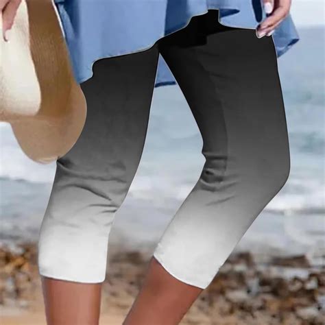 Sakmal Black Women's Shorts Independence Day Capris High Waisted ...