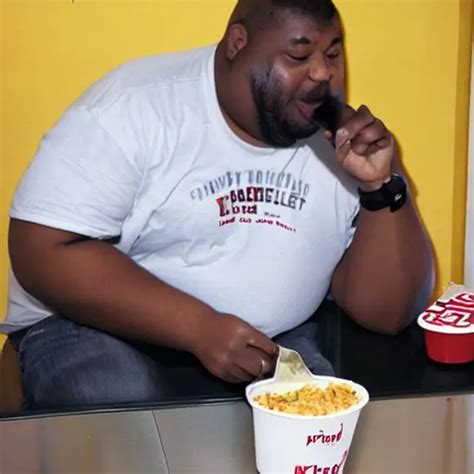 PlatterRules1234 fat black man at KFC eating a bucke...
