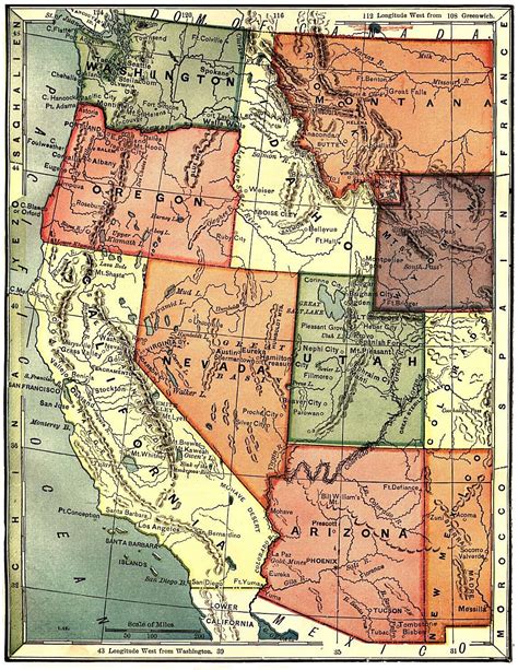 Map Of California Nevada And Arizona