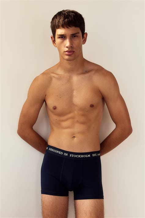 3-pack Short Boxer Briefs with Lycra® - Navy blue - Men | H&M US