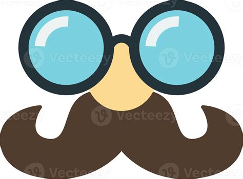 fake mustache and glasses illustration in minimal style 12980042 PNG