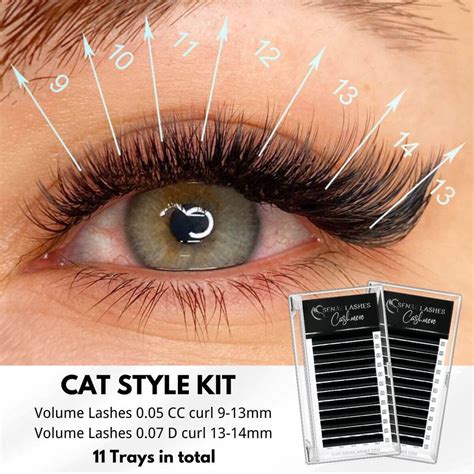 Cat Eye Lash Kit | Volume Extensions 0.05-0.07mm - SENSELASHES