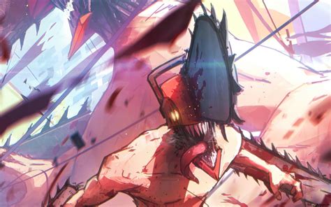 Denji art hybrid form from Chainsaw man 4K wallpaper download