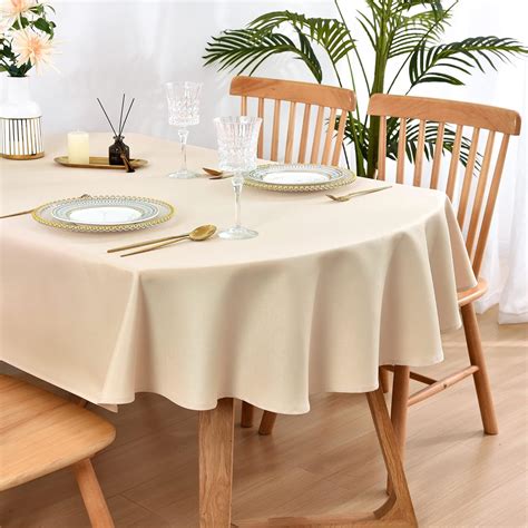 Amazon.com: Wolkemer Oval Tablecloth 60 x 84 Inch Washable Fabric Table ...