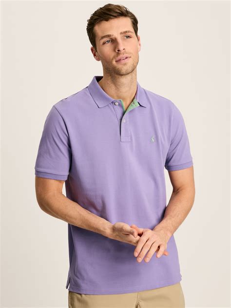 Woody Purple Regular Fit Cotton Pique Polo Shirt | Joules