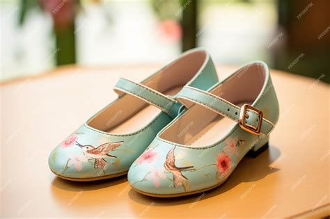 Premium AI Image | illustration of A pair of stylish childrens Mary ...