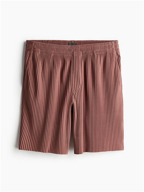 Buy H&M Men Regular Fit Pleated Shorts - Shorts for Men 28695776 | Myntra