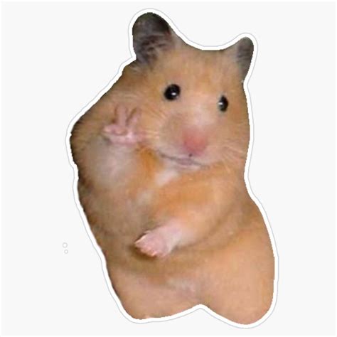 Maneki Hamster With Peace Sign Er, Phone Decal Water Bottle Stickers ...