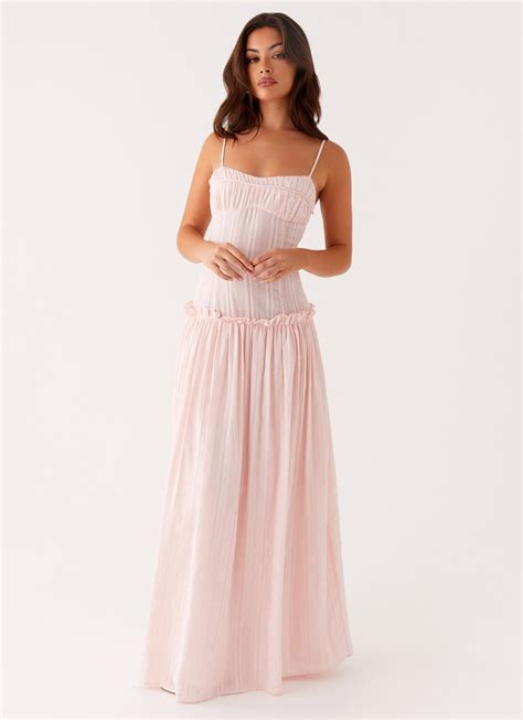 Jacinda Drop Waist Maxi Dress - Pink – Peppermayo