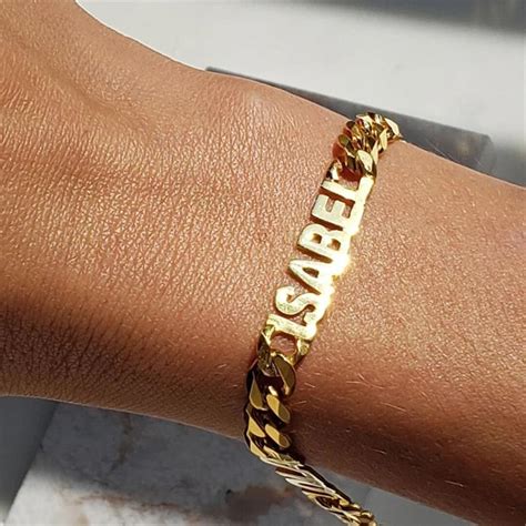 Custom 8mm Thick Cuban Name Bracelet, Blod Name Bracelet, Personalized ...
