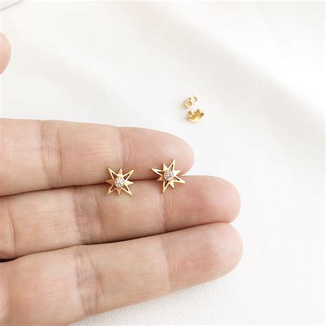 North Star Stud Earrings - Gold | Star earrings stud, Small earrings ...