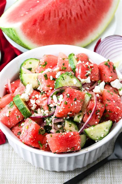 Easy Refreshing Watermelon Feta Mint Salad Recipe - The Foodie Affair