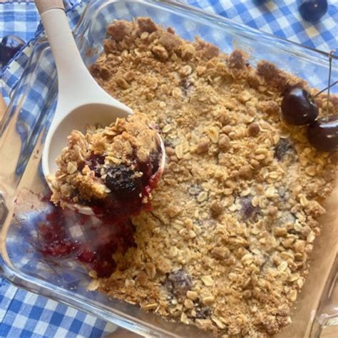 Cherry Crumble Recipe | Cherry Crumble With Fresh Cherries | Comfort Cooks