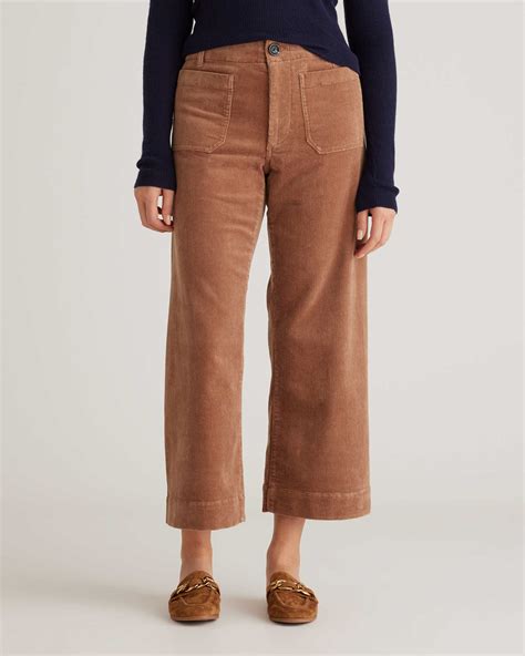 Organic Stretch Corduroy Cropped Wide Leg Pants