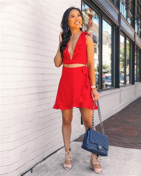 Red two piece set for summer via @hkcung | Outfits, Red two piece ...