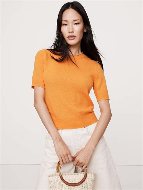 Lightweight Cashmere Short-Sleeve Sweater | Banana Republic