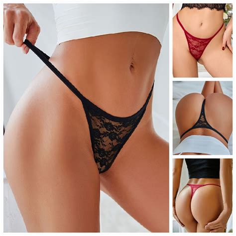 Women Sexy G-String Underwear Lace Panties Lingerie Thong Low Waist ...