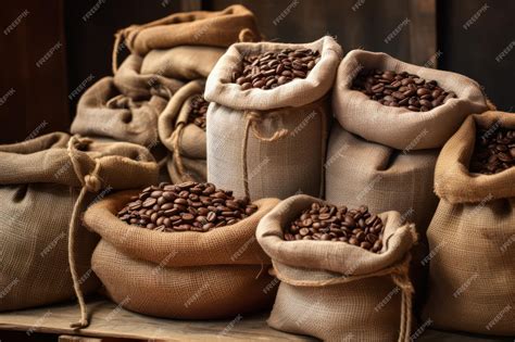 Premium Photo | Coffee beans in bags