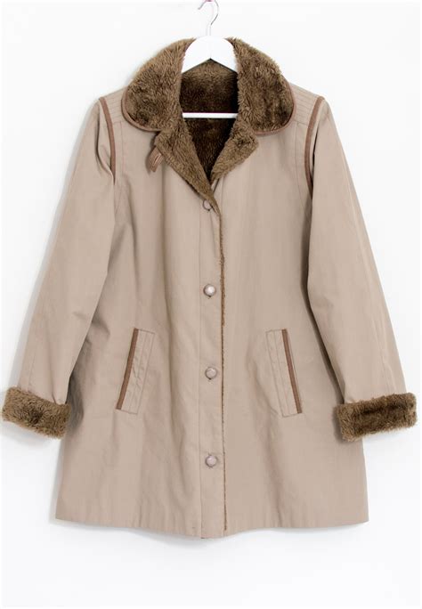 Vintage Spring Autumn Jacket Dannimac Faux Fur Lining Coat - Etsy