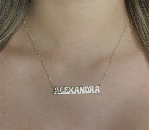 The 90's Name Plate Necklace - Alexandra Madison