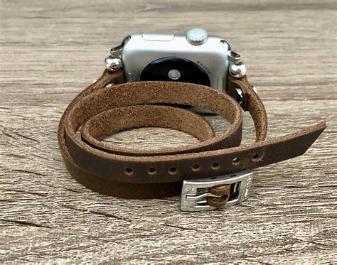 Rustic Brown Leather Apple Watch Band 38mm 40mm 41mm 42mm 44mm 45mm ...
