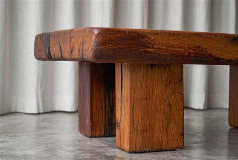 Brutalist Solid Oak Beam Coffee Table, Europe 1970s For Sale at 1stDibs