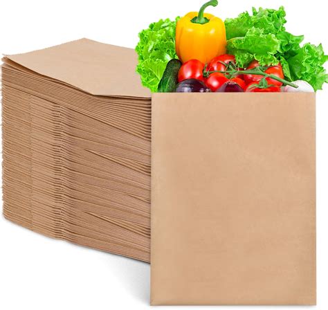 Amazon.com: Shindel 13x6x16.5 Inches Paper Grocery Bags, 125 Pcs 54 Lbs ...