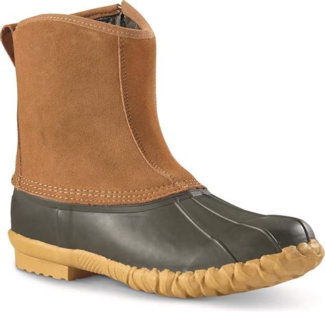 Amazon.com | Guide Gear Men’s Side Zip Insulated Leather Duck Boots ...