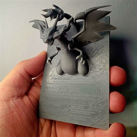 3D printable MEGA Charizard X EX 3D / 4D Card - Custom 3D Printing File ...